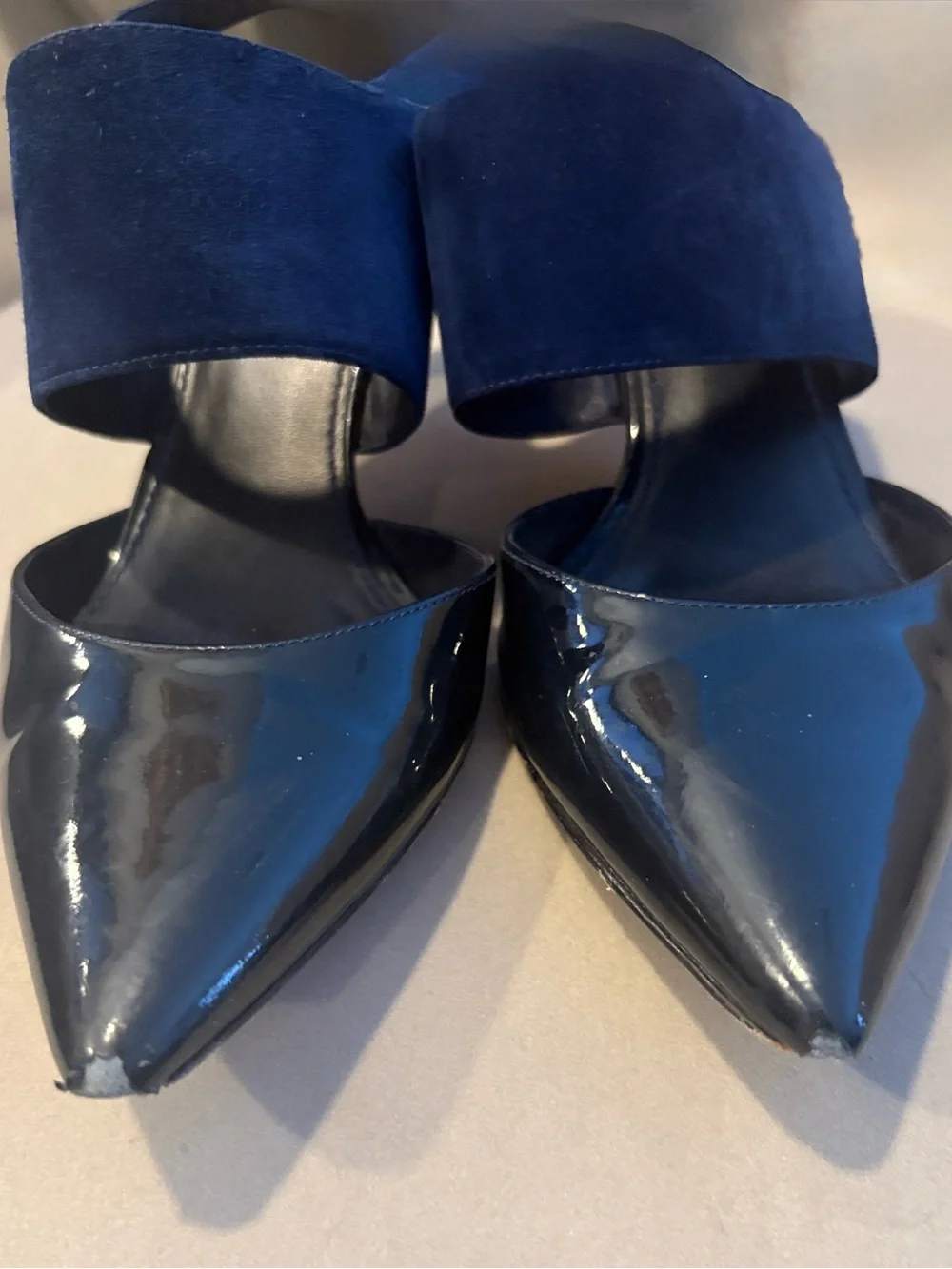 Tory Burch Patent Leather Cutout Accent Slingback Pumps